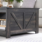 Farmhouse Coffee Table for Living Room, Wood Square Coffee Tables, 31.5" D x 31.5" W, Dark Rustic Oak