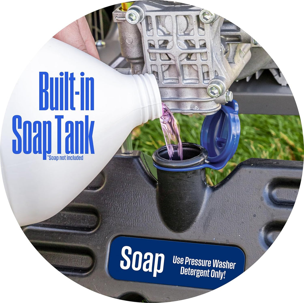 Westinghouse WPX3000e Electric Pressure Washer, 3000 Max PSI and 1.76 Max GPM, Induction Motor, Onboard Soap Tank, Spray Gun and Wand, 5 Nozzle Set, for Cars/Fences/Driveways/Homes/Patios/Furniture