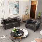 AVZEAR 3-Piece Living Room Sectional Sofa Set, Green Velvet Couch Upholstered Sofa Modern Sofa Couches Set Style Button Tufted, Velvet Chesterfield Sofa for Living Room Apartment, 1+2+3 Seat Green