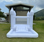 Portable White Bounce House with Slide and Ball Pit Multifunctional Inflatable Bouncer for Kids(13 * 8 * 8ft Oxford Cloth，with Air Blower