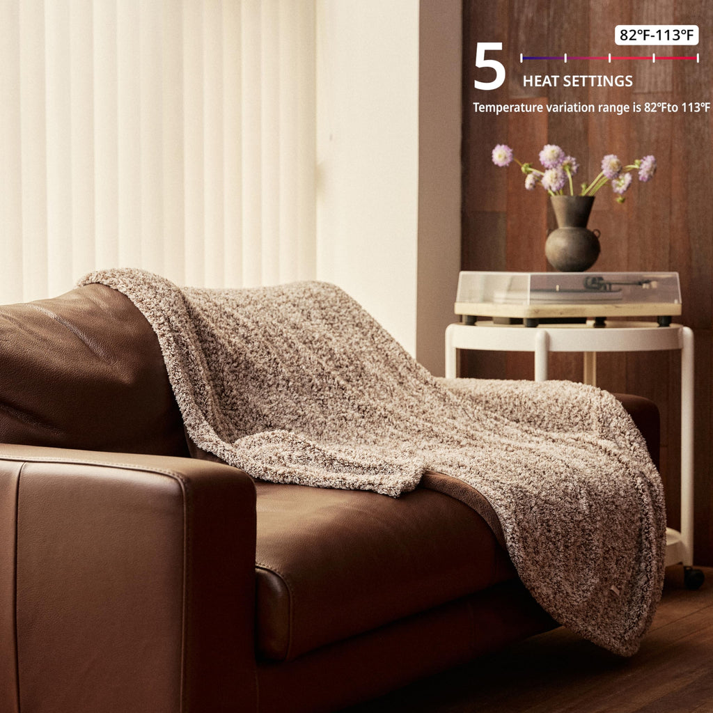 Opvarmet tæppe 50" x 60" - Opvarmet tæppe med 5 varmeniveauer og 3 timers automatisk slukning, maskinvaskbar, ETL &amp; FCC-certificering, overvarmebeskyttelse (Racoon) 