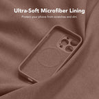 SuydanBox Magnetic for iPhone 13 Pro Max Case, Compatible with MagSafe, [Full Camera Protection][Screen Protector] Silicone Shockproof Protective Phone Case for iPhone 13 Pro Max 6.7", Brown