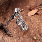 Bold Men’s Biker Bracelet – Skull, Wolf, and Foxtail Chain Designs in Polished Silver & Black Genuine Leather – Rust & Discoloration Resistant Stainless Steel – Jewelry Gift or Accessory for Men