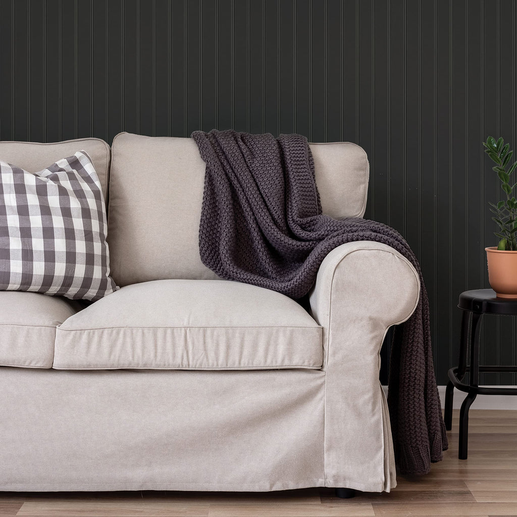 کاغذ دیواری قابل جدا شدن و چسبان Tempaper Black Faux Beadboard، ۲۰.۵ اینچ در ۱۶.۵ فوت، ساخت آمریکا