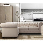 Rosevera Genevieve Upholstered Tufted Loveseat Couch,Chesterfield Sofa loveseat with Armrest Scroll Arm Sofa Couch, Sectional Sofa for Living Room Office