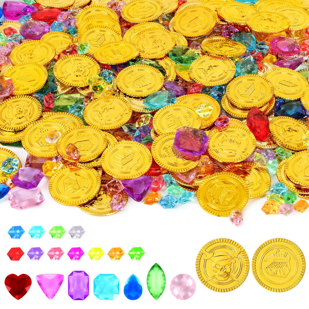 120 PCS Gold Coins, 1.4 in Plastic Gold Coins, 0.08 in Thick Fake Coins Pirate Coins Tokens Play Coins for Kids, Pirate Treasure Classroom Reward Adventure Theme Party Supplies for Pirate Party
