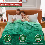 Elektrische Heizdecke mit Kunstpelz, Größe mit flauschigem Sherpa-Rücken, wärmende Plüschdecke Geschenk, weiche Heizdecken mit 10 Wärmeeinstellungen, 5 Zeiteinstellungen, ETL 50"x60", Anthrazitgrau