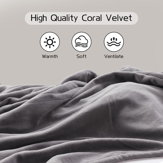 Electric Heated Blanket 72"x84" Full Size, Soft Coral Fleece with 4 Heating Levels and 10 Hours Auto-Off, Machine Washable, Cozy Plush Fabric for Home, Dark Gray