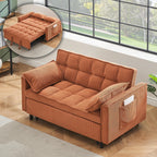 3 in 1 Convertible Sleeper Sofa Bed, Futon Couches for Living Room with Side Pocket | Adjustable Backrest| Velvet Fabric | Pull Out Couch | Recliner Loveseat | Sectional Sofa, Dark Gery