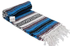 Open Road Goods Bright Blue Mexican Blanket - Authentic Serape Falsa Blanket - Handmade (Acrylic Blend, XL)