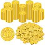 120 PCS Gold Coins, 1.4 in Plastic Gold Coins, 0.08 in Thick Fake Coins Pirate Coins Tokens Play Coins for Kids, Pirate Treasure Classroom Reward Adventure Theme Party Supplies for Pirate Party