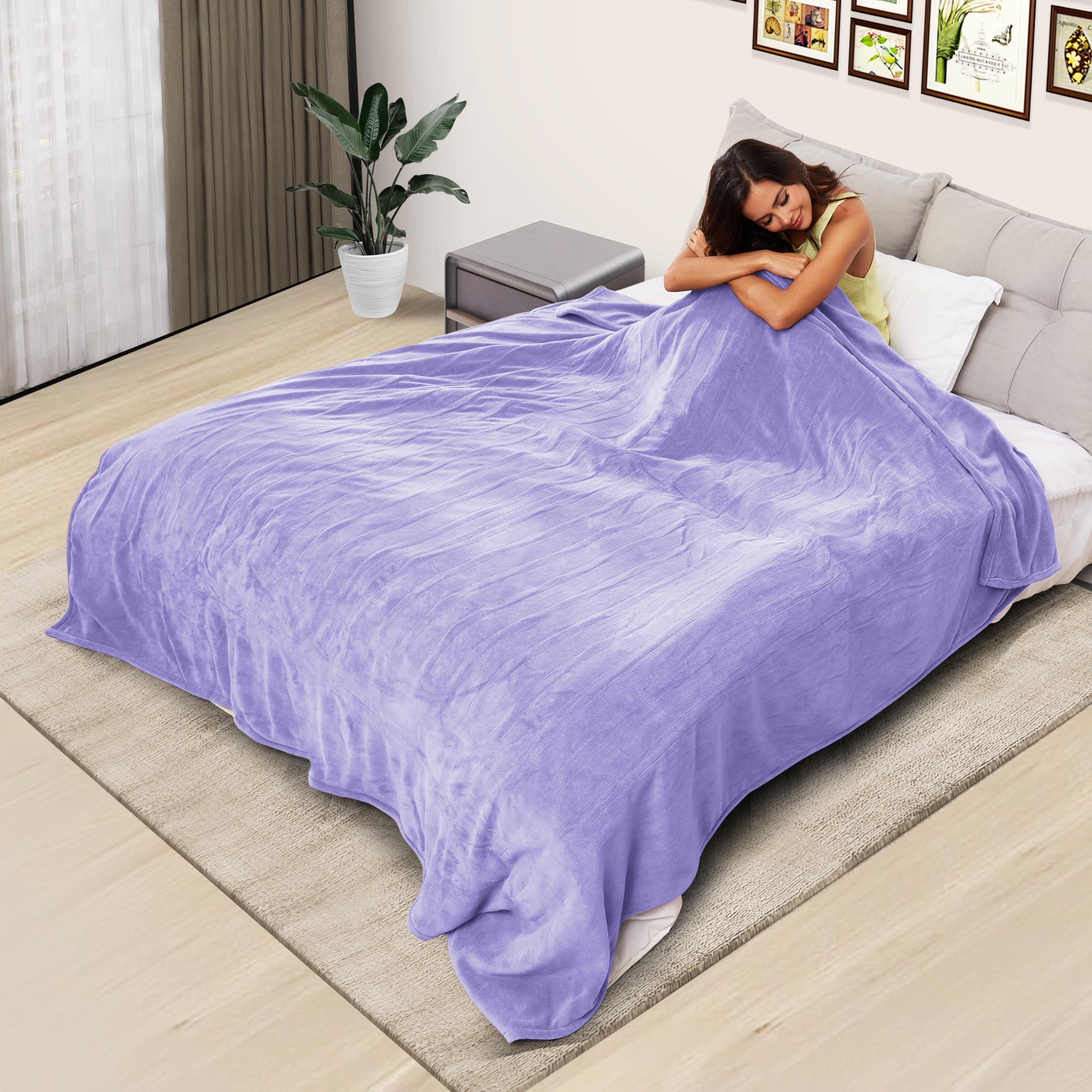 Coperta Elettrica Riscaldata 72"x84" Taglia Completa, Morbido Pile di Corallo con 4 Livelli di Riscaldamento e Spegnimento Automatico dopo 10 Ore, Lavabile in Lavatrice, Tessuto Morbido e Accogliente per la Casa, Grigio Scuro