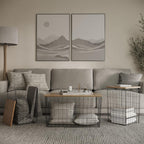 Set of 3 Living Room Tables - Metal Basket Storage with Removable Lids - 2 Small Side and 1 Large Accent Table by Lavish Home (Brown/Black)