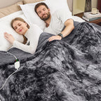 Manta Elétrica Aquecida OCTROT - Manta de Aquecimento em Sherpa de Lã para Sofá, Manta de Aquecimento de Pelo Sintético para Colo com Temporizador de 5 Posições e 10 Níveis de Aquecimento, Certificação ETL&FCC, para Adultos