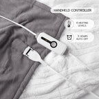 Coperta Elettrica Riscaldata 72"x84" Taglia Completa, Morbido Pile di Corallo con 4 Livelli di Riscaldamento e Spegnimento Automatico dopo 10 Ore, Lavabile in Lavatrice, Tessuto Morbido e Accogliente per la Casa, Grigio Scuro