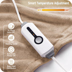 Elektrisch verwarmd deken 72" x 84" volledige maat flanellen stof met 4 verwarmingsniveaus & 10 uur automatische uitschakeling, ademend warm en wasbaar voor zacht en bed - lichtgrijs