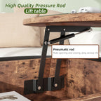 Round Lift Top Coffee Table,Coffee Tables Living Room,Black Coffee Table with Storage Hidden Compartment,Wood Farmhouse Coffee Table Decor,Center Table for Living Room,Modern Coffee Table