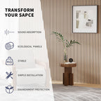 POHARE Wood Slat Wall Panels, 2 Pack Accent Decorative Acoustic Wood Slats for Wall and Ceilings, Acoustic Panels for Interior Wall Décor on Felt Back Board, Oak, 8 x 1 ft - Grand Goldman