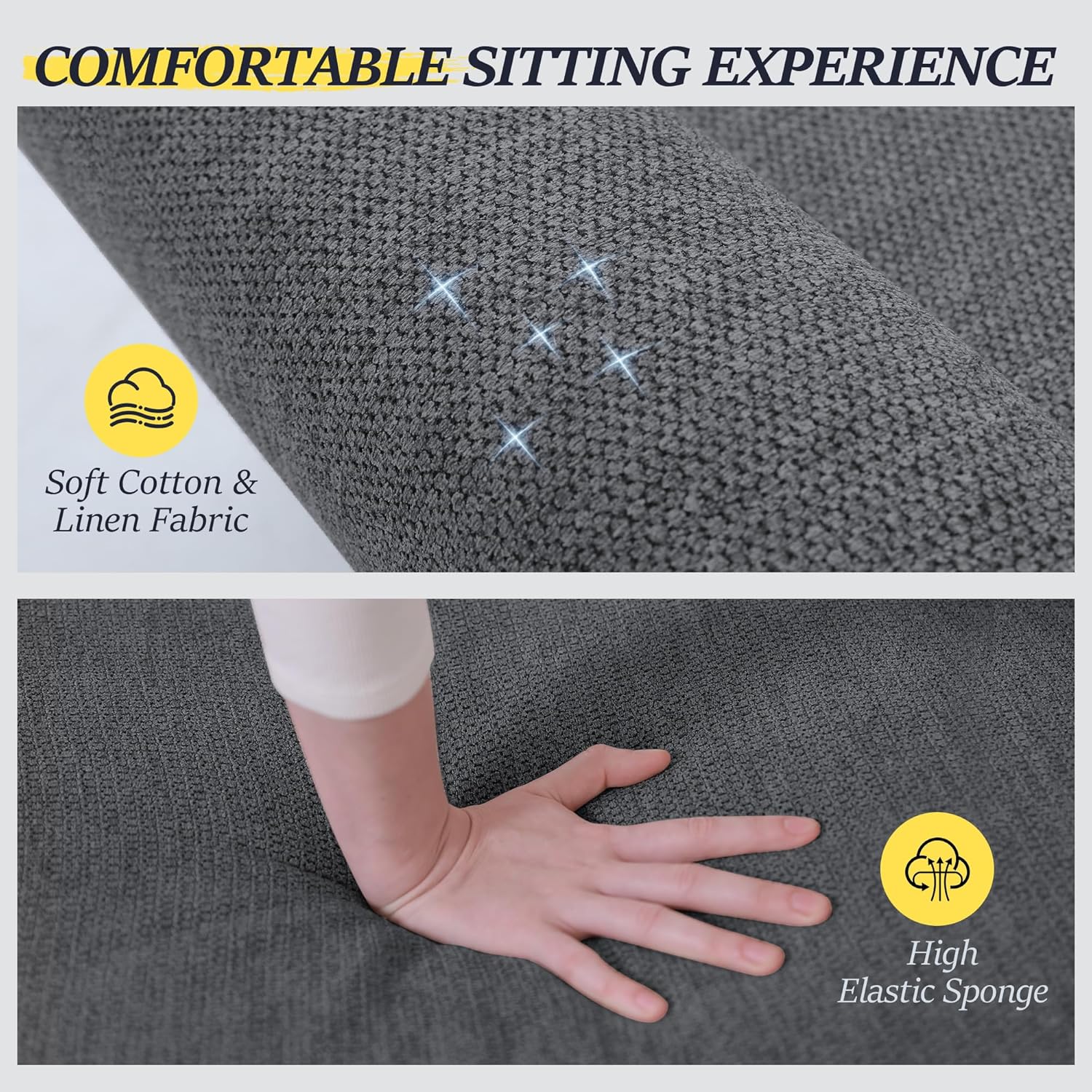 Sleeper Sofa Bed 4-in-1 Convertible Couch, Linen Fabric Love seat Couch with 2 Throw Pillow, Single Recliner for Small Space with 5 Adjustable Angles Backrest