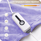 Elektrisch verwarmd deken 72" x 84" volledige maat flanellen stof met 4 verwarmingsniveaus & 10 uur automatische uitschakeling, ademend warm en wasbaar voor zacht en bed - lichtgrijs