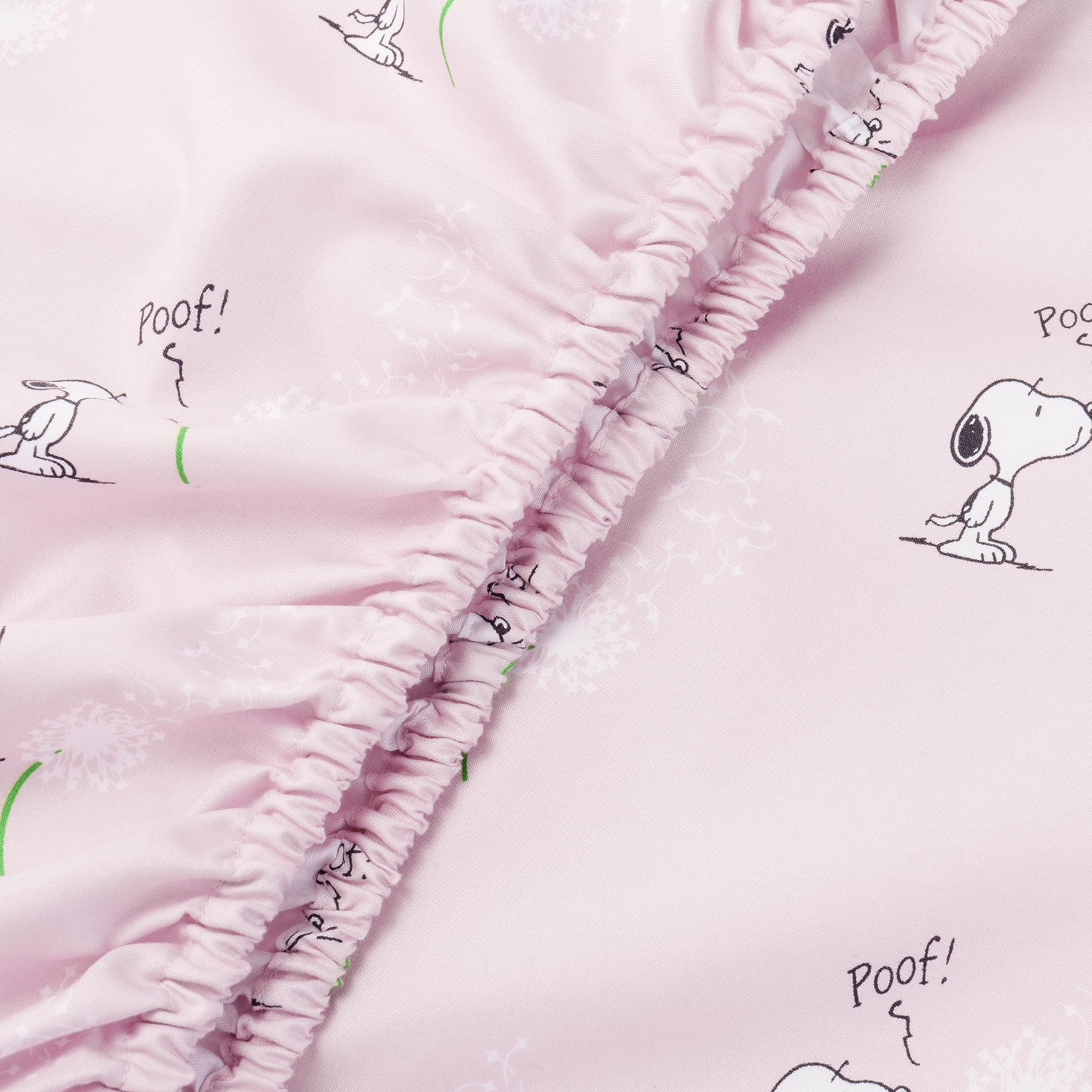 Zestaw pościeli Berkshire Blanket Peanuts® dla dzieci, rozmiar pełny - 4 części, Peanuts® mini pozy i łapy szare, urocze postacie Snoopy nadrukowane na miękkich mikrofibrowych prześcieradłach