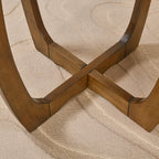 Solid Wood Round End Table with Splicing Top, Farmhouse Sofa Side Table, Beside Corner Table, Large Telephone Table for Living Room, Bedroom, 23.6" Dia x 21.7"H , Easy Assembly, Rustic Brown CJZ3223