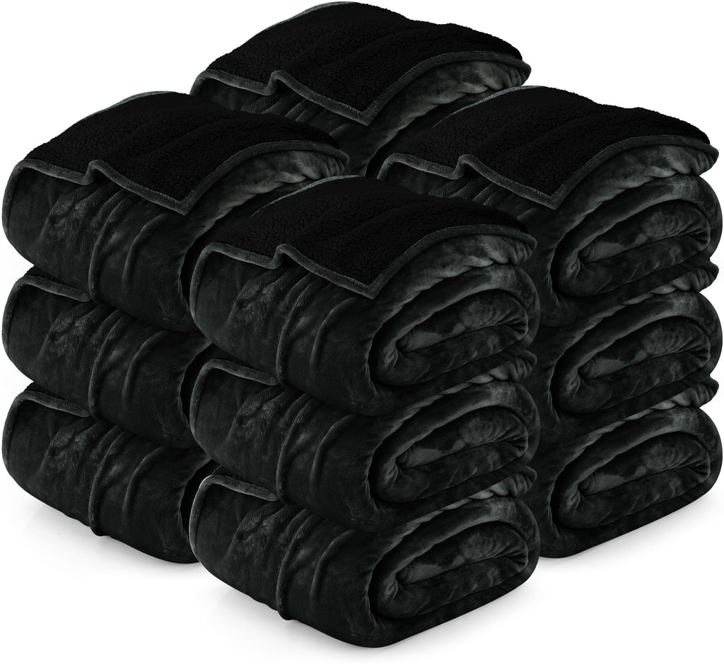 Utopia Bedding Sherpa Blanket Queen Size (Plum, 90x90 Inches) - Soft Lightweight Plush Fleece Reversible Blanket for Bed, Sofa, Couch, Camping and Travel