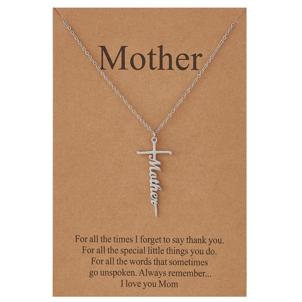 Lcherry Faith Cross Pendant Necklace for Women Religious Christian Jewelry Mother's Day Gifts for Women