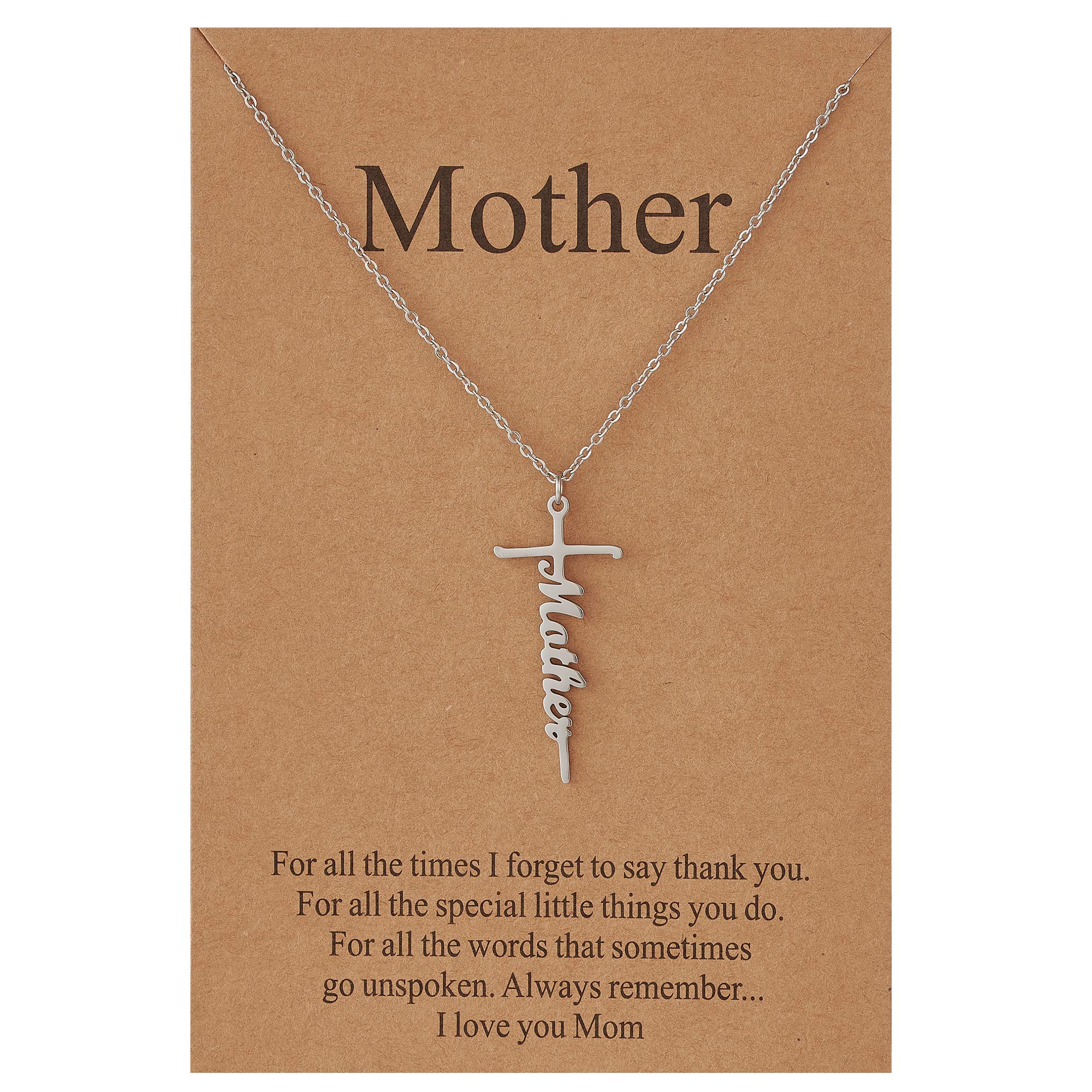 Lcherry Faith Cross Pendant Necklace for Women Religious Christian Jewelry Mother's Day Gifts for Women