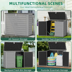 Outdoor Trash Can Storage Shed 4.6 x 4.1 FT, 304 Gallon Resin Shed with Lockable Doors & Lift Lid, Waterproof Outdoor Storage for Garden Tools, Cushions & Patio Equipment
