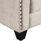 3 Pieses Mid-Century Modern Sofa Sets Linen Fabric Tufted Back Include 3 Seaters Couch, Loveseat and Armchair with Rivets Rivets for Home Apartment Office Living Room Furniture Sets