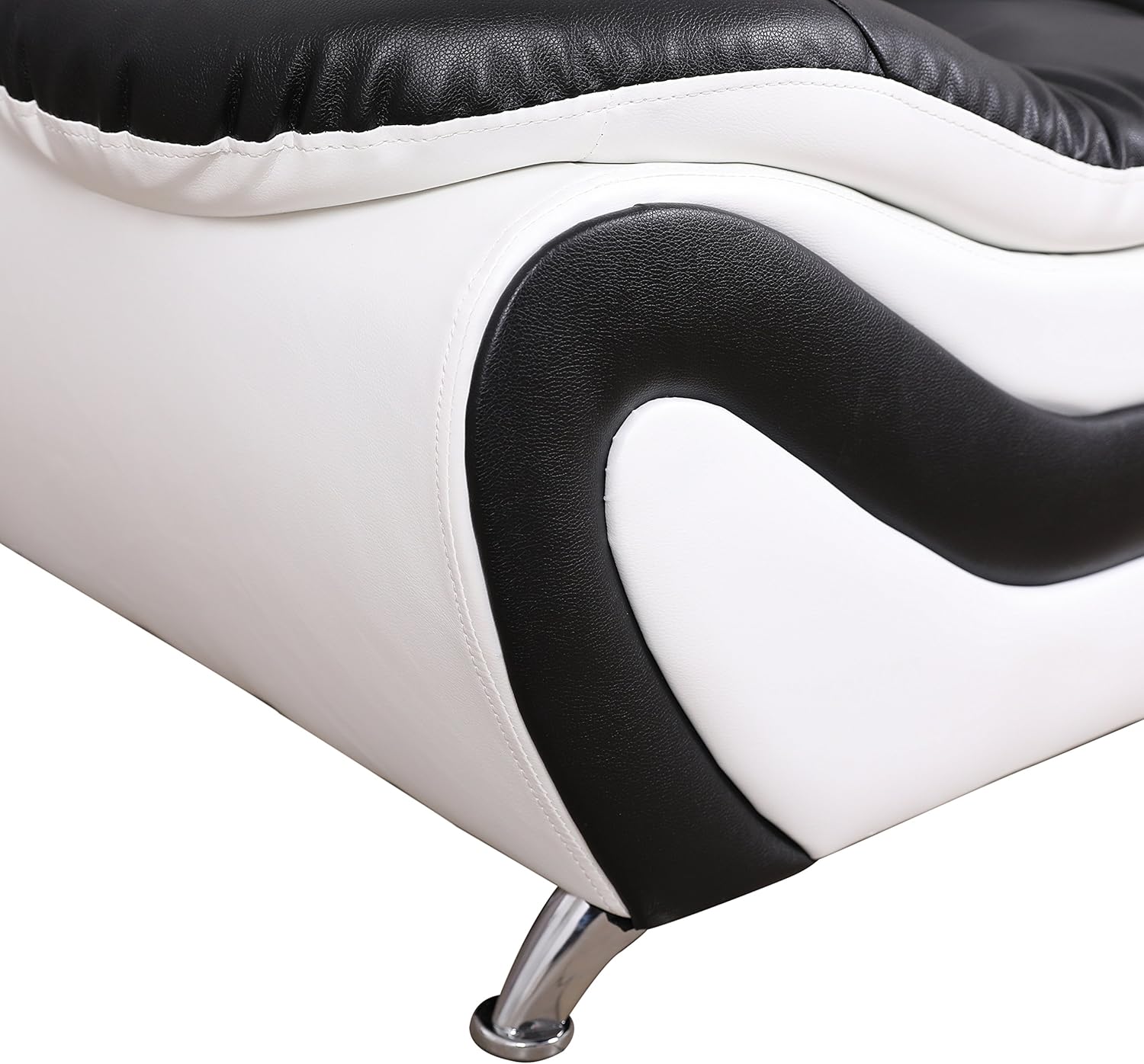 Beverly Fine Furniture 3 Piece Aldo Modern Sofa Set, Black/White