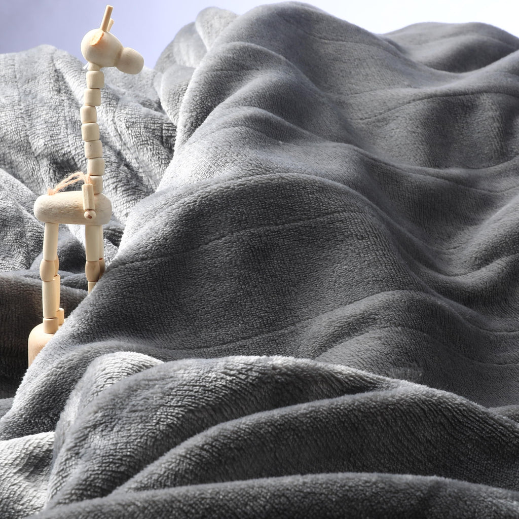 Elektrisch verwarmd deken 72" x 84" volledige maat flanellen stof met 4 verwarmingsniveaus & 10 uur automatische uitschakeling, ademend warm en wasbaar voor zacht en bed - lichtgrijs