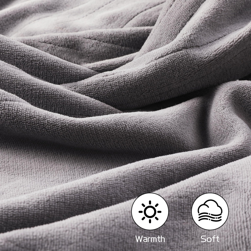 Coperta Elettrica Riscaldata 72"x84" Taglia Completa, Morbido Pile di Corallo con 4 Livelli di Riscaldamento e Spegnimento Automatico dopo 10 Ore, Lavabile in Lavatrice, Tessuto Morbido e Accogliente per la Casa, Grigio Scuro