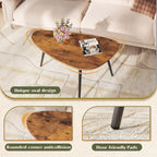 WLIVE Oval Coffee Tables, Modern Coffee Table for Living Room, Coffe Table for Small Space Home Office, Easy Assembly, 33.5" W x 18.9" D x 18.7" H, Rustic Brown