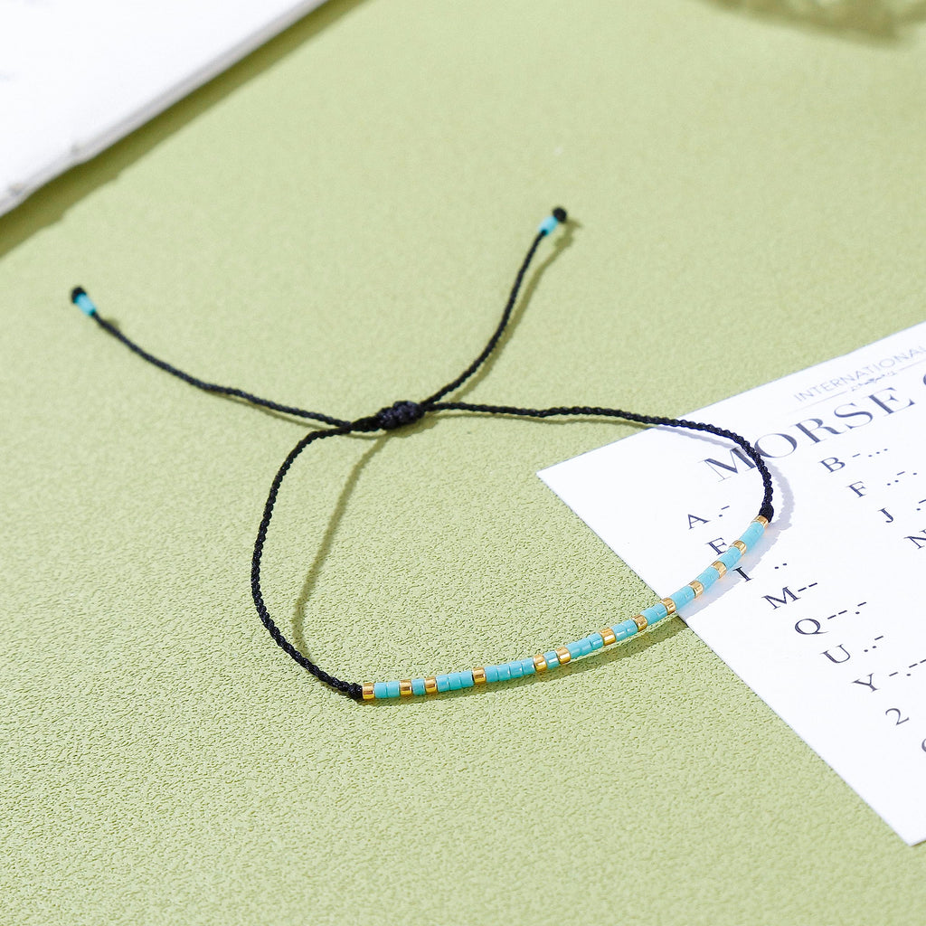 RareLove Nouveau Départ Cadeaux pour Femmes Bracelet Perlé en Code Morse, Encouragement Inspirant pour Amies, Cadeaux de Réconfort pour Divorce Rupture, Bracelets Message Secret Étanches Petit Poney Graine