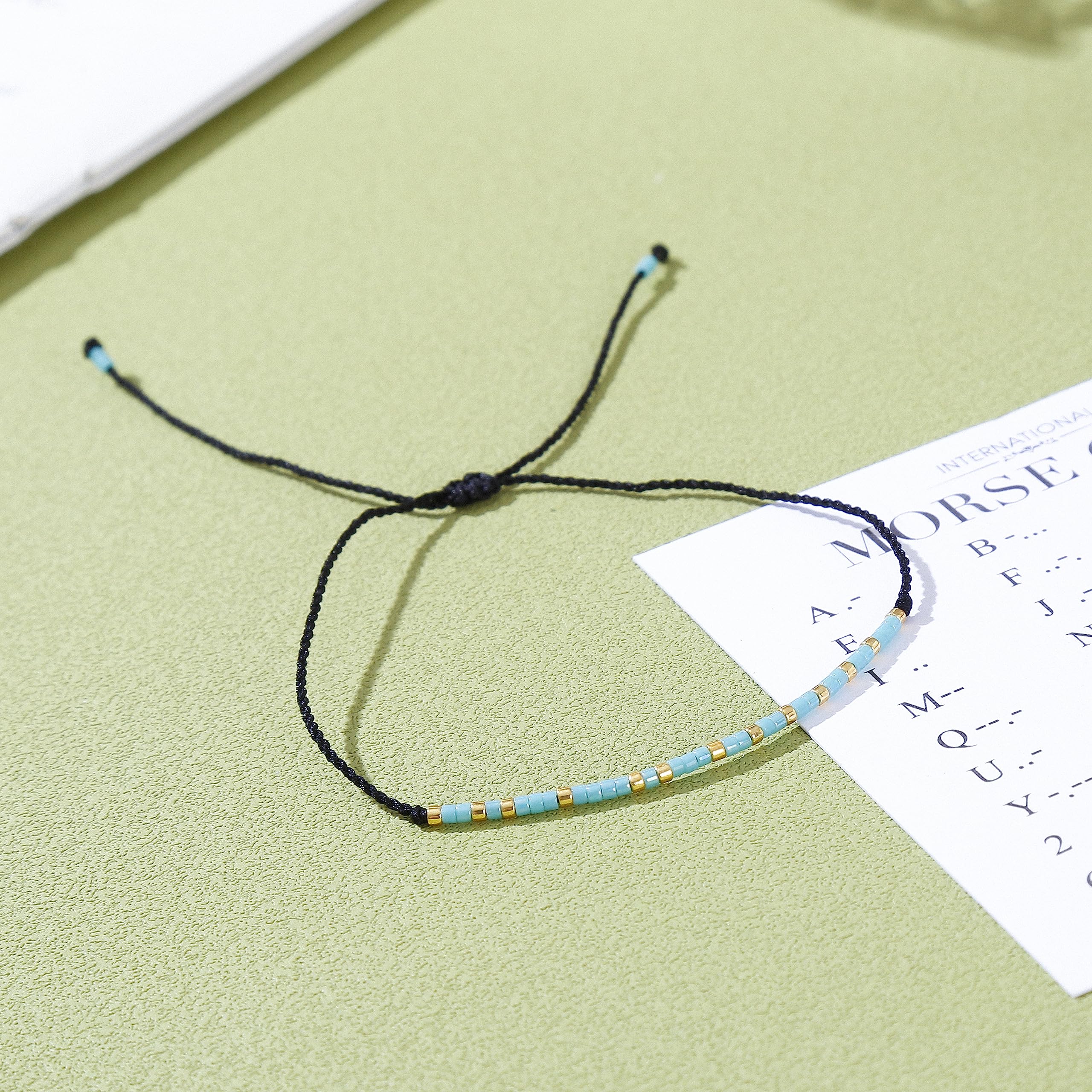 RareLove New Beginning Gifts for Women Morse Code Beaded Bracelet,Inspirational Encouragement for Friends,Divorce Breakup Get Well Gifts,Waterproof Secret Message Bracelets Tiny Pony Seed