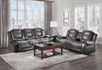Lexicon Reclining Living Room Set, Manual Reclining Sofas, Couches for Living Room, Home Theater Seating, Includes Reclining Sofa and Double Gliding Loveseat, 2-Piece Set, Two-Tone Brown​