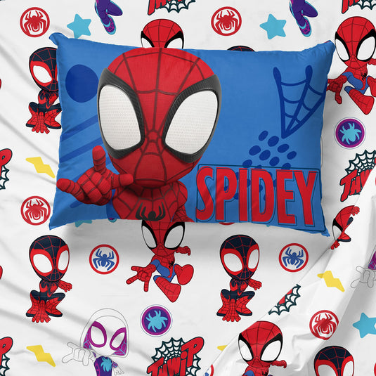 Jay Franco Marvel Spidey and His Amazing Friends Team Spidey Twin Size Sheet Set - 3 Piece Set Super Soft and Cozy Kid’s Bedding - Fade Resistant Microfiber Sheets (Official Marvel Product)