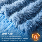 Elektrische Heizdecke mit Kunstpelz, Größe mit flauschigem Sherpa-Rücken, wärmende Plüschdecke Geschenk, weiche Heizdecken mit 10 Wärmeeinstellungen, 5 Zeiteinstellungen, ETL 50"x60", Anthrazitgrau