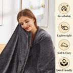 Heated Blanket Electric Blanket Full Size, Super Soft Cozy Upgraded Flannel Heating Blanket with 6 Heating Levels & 1-10 Hours Auto Off, Fast Heating & Overheat Protection, 72" x 84", Dark Gray