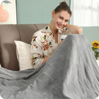 Couverture chauffante électrique DUODUO 72"x84" en polaire corail chaude avec 4 réglages de chaleur et arrêt automatique de 10 heures Protection contre la surchauffe - Gris 
