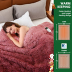 Elektrische Heizdecke mit Kunstpelz, Größe mit flauschigem Sherpa-Rücken, wärmende Plüschdecke Geschenk, weiche Heizdecken mit 10 Wärmeeinstellungen, 5 Zeiteinstellungen, ETL 50"x60", Anthrazitgrau