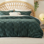 Housse de couette Boho Bedsure - Parure de lit Boho pour toutes les saisons, housse de couette jacquard shabby chic (gris, géométrique, king size, 104"x90")