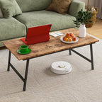 Foldable Rectangular Coffee Table - Stylish and Functional Folding Table for Living Room, Compact Design with Sturdy Frame, Ideal for Apartments, Offices, and Small Spaces,Easy Assembly,Brown