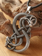 HAQUIL Snake Necklace, Norse Loki Snake Serpent Symbol Pendant, Viking Jewelry Gift for Men and Women