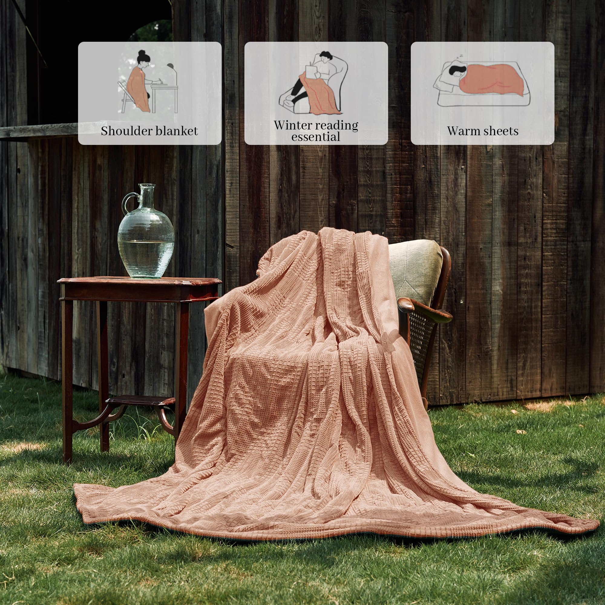 Verwarmd deken elektrisch deken plaid 50''X60'' - verwarmingsdeken met 6 warmtestanden - 2-10 uur automatische uitschakeling, ETL gecertificeerd, wasmachinebestendig (zwart)