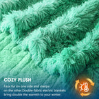 Elektrische Heizdecke mit Kunstpelz, Größe mit flauschigem Sherpa-Rücken, wärmende Plüschdecke Geschenk, weiche Heizdecken mit 10 Wärmeeinstellungen, 5 Zeiteinstellungen, ETL 50"x60", Anthrazitgrau