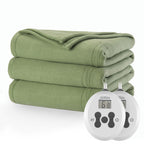 Sunbeam Royal Ultra Fleece Heated Electric Blanket Queen Size, 90" x 84", 12 Heat Settings, 12-Hour Selectable Auto Shut-Off, Fast Heating, Machine Washable, Warm and Cozy, Indigo