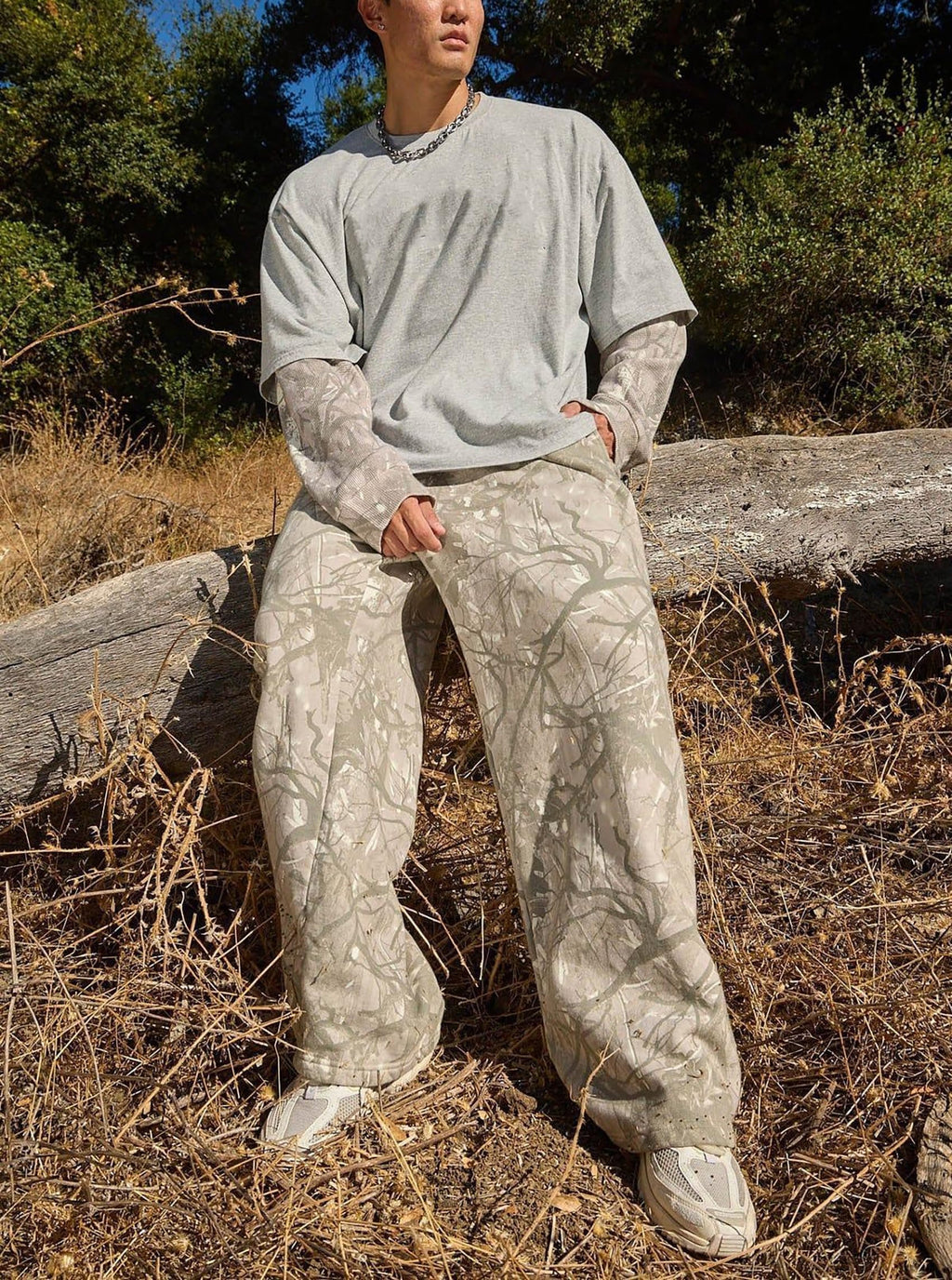 MSBESYOR Mens Baggy Camo Graphic Print Sweatpants Workout Athletic Joggers Pants for Men Wide Leg Hunting Sweat Pant